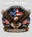 USA 250 Years Anniversary DTF Transfer | 4th of July Design | FR2227