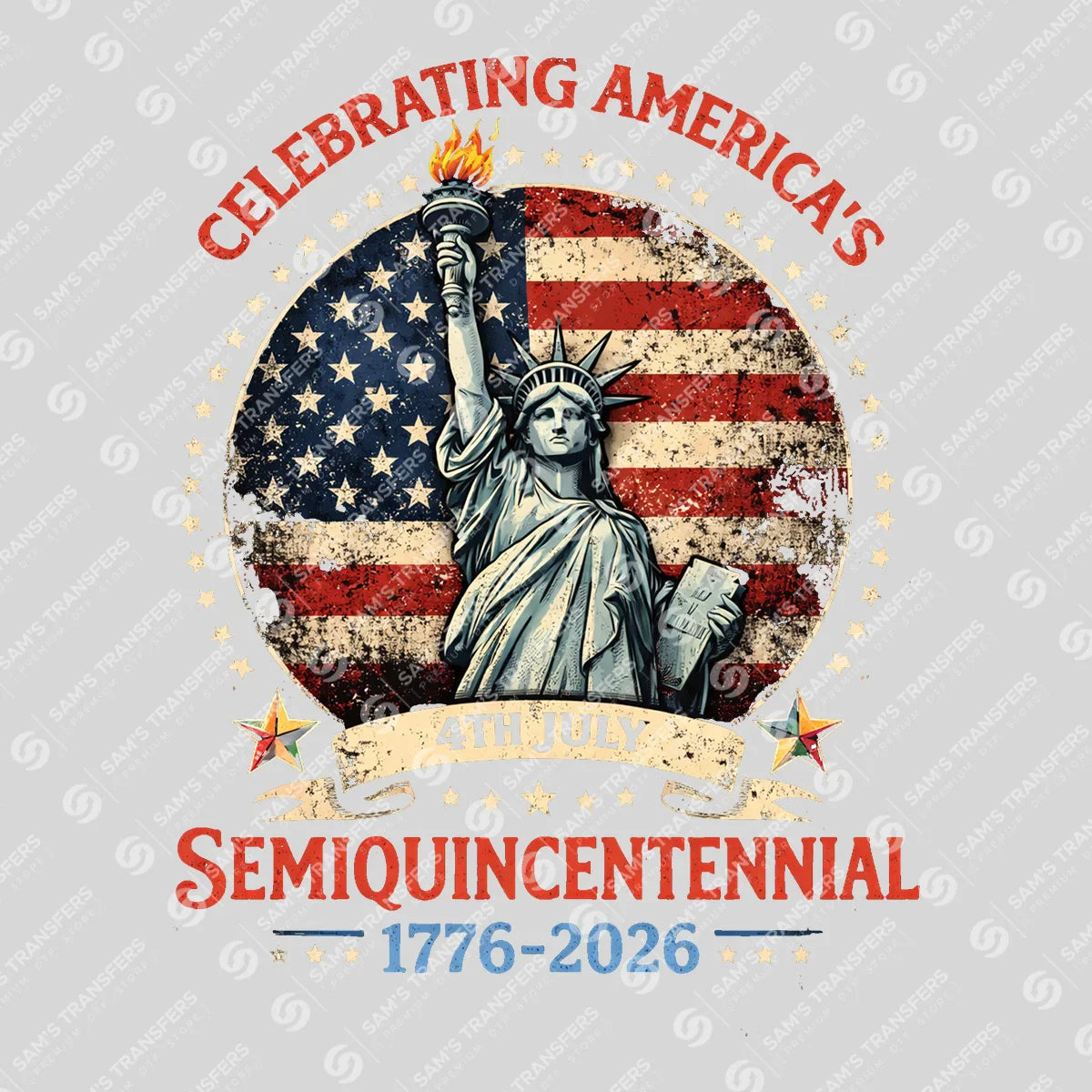 USA 250 Years Anniversary DTF Transfer | 4th of July Design | FR2229
