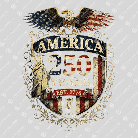USA 250 Years Anniversary DTF Transfer | 4th of July Design | FR2230