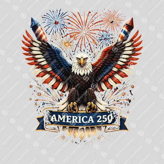 USA 250 Years Anniversary DTF Transfer | 4th of July Design | FR2234