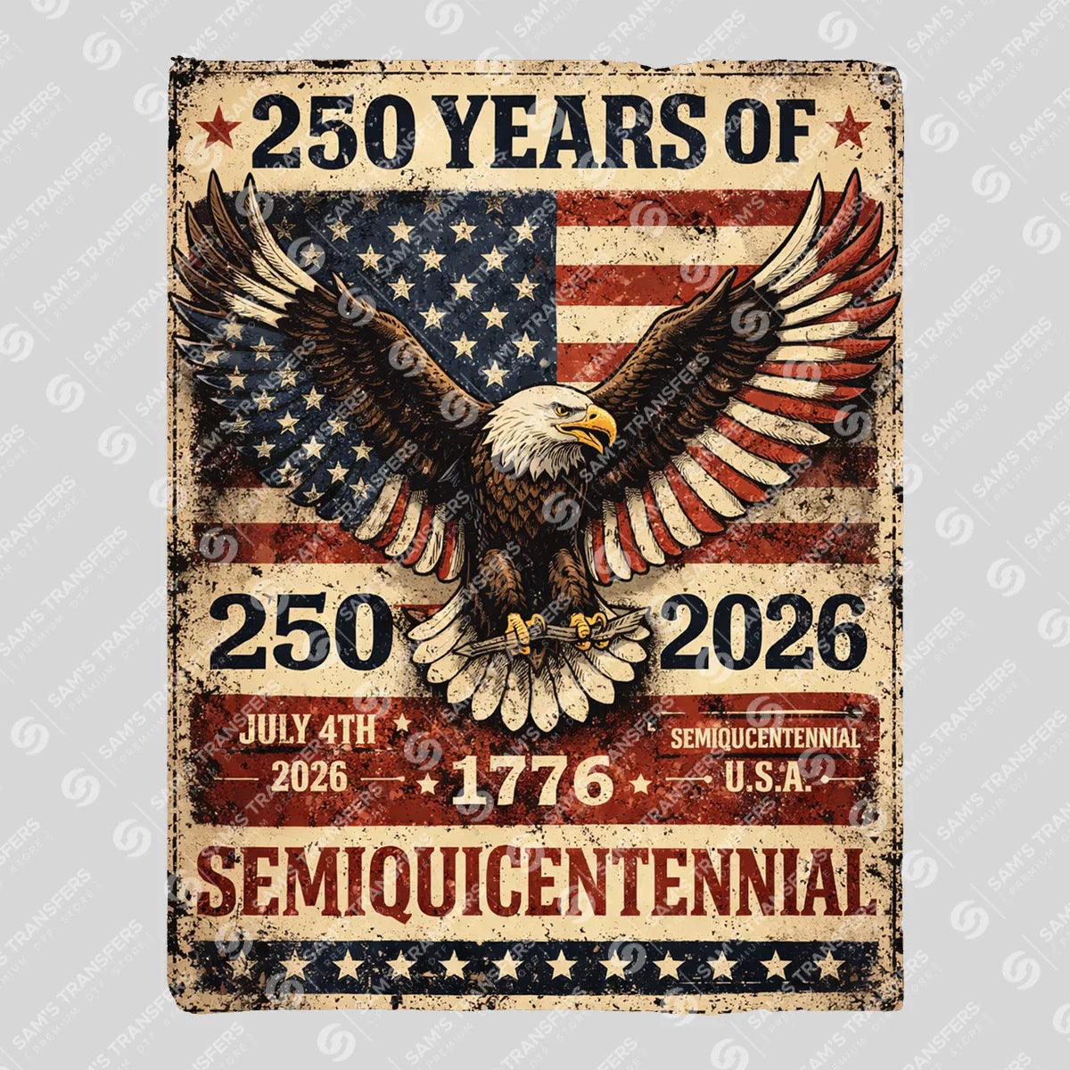 USA 250 Years Anniversary DTF Transfer | 4th of July Design | FR2235