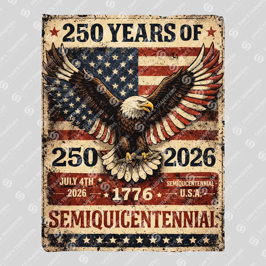 USA 250 Years Anniversary DTF Transfer | 4th of July Design | FR2235