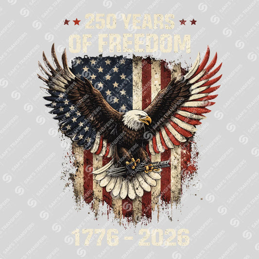 USA 250 Years Anniversary DTF Transfer | 4th of July Design | FR2236