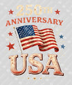 USA 250 Years Anniversary DTF Transfer | 4th of July Design | FR2237