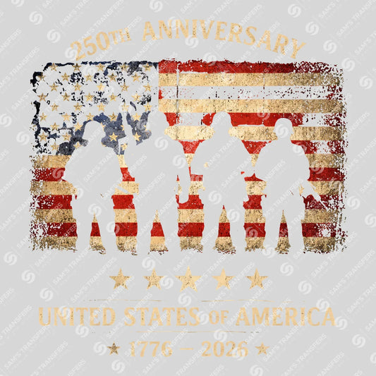 USA 250 Years Anniversary DTF Transfer | 4th of July Design | FR2238