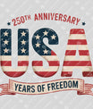 USA 250 Years Anniversary DTF Transfer | 4th of July Design | FR2240