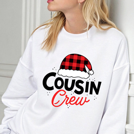 Sweatshirt featuring a Christmas-themed DTF transfer.