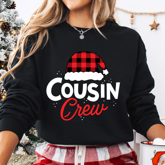 Sweatshirt featuring a Christmas-themed DTF transfer.