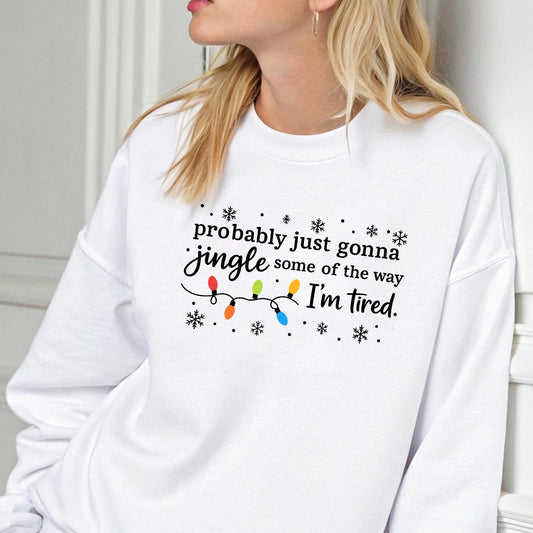 Sweatshirt featuring a Christmas-themed DTF transfer.