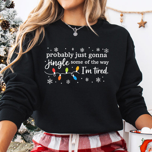 Sweatshirt featuring a Christmas-themed DTF transfer.