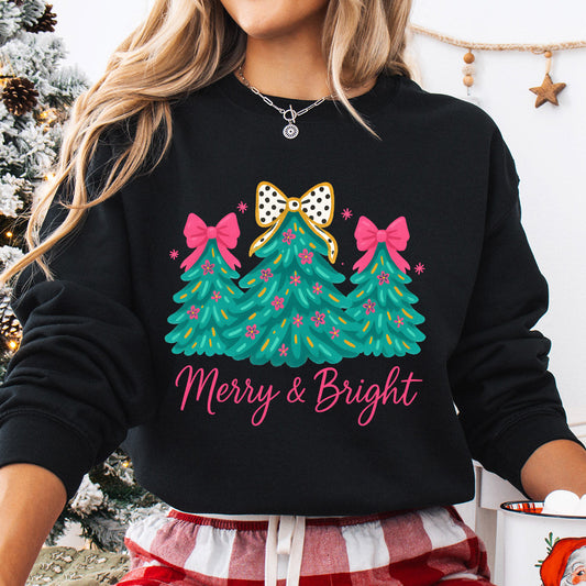Sweatshirt featuring a Christmas-themed DTF transfer.