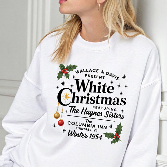 Sweatshirt featuring a Christmas-themed DTF transfer.
