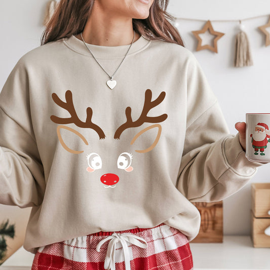 Sweatshirt featuring a Christmas-themed DTF transfer.