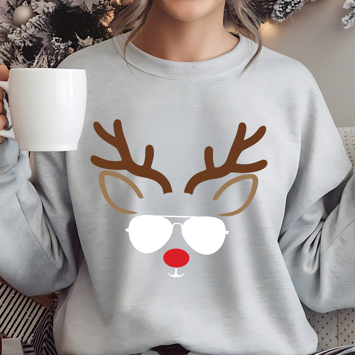 Sweatshirt featuring a Christmas-themed DTF transfer.