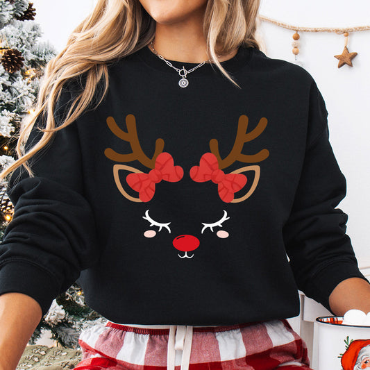 Sweatshirt featuring a Christmas-themed DTF transfer.