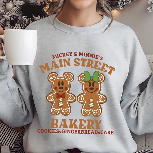 Sweatshirt featuring a Christmas-themed DTF transfer.