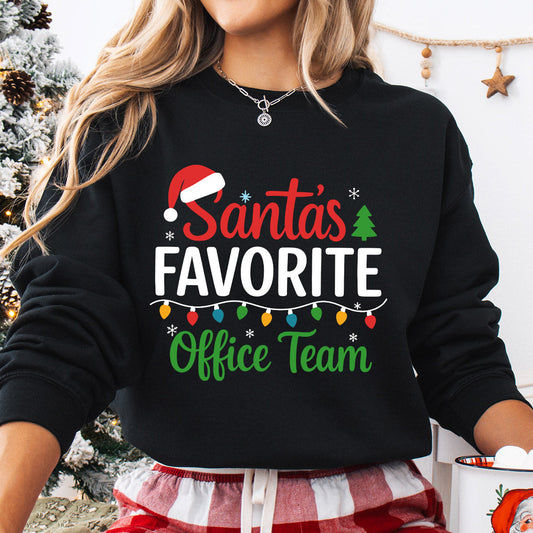 Sweatshirt featuring a Christmas-themed DTF transfer.