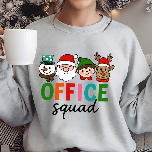 Sweatshirt featuring a Christmas-themed DTF transfer.