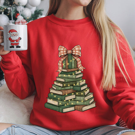Sweatshirt featuring a Christmas-themed DTF transfer.