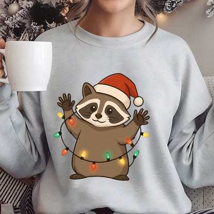 Sweatshirt featuring a Christmas-themed DTF transfer.