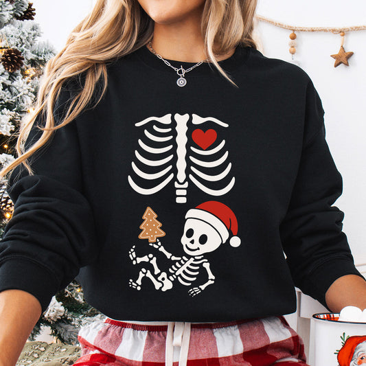 Sweatshirt featuring a Christmas-themed DTF transfer.