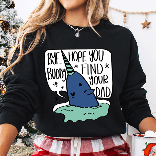 Sweatshirt featuring a Christmas-themed DTF transfer.