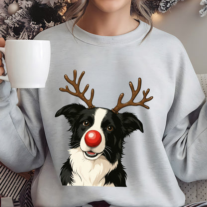 Sweatshirt featuring a Christmas-themed DTF transfer.