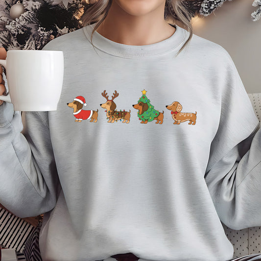 Sweatshirt featuring a Christmas-themed DTF transfer.