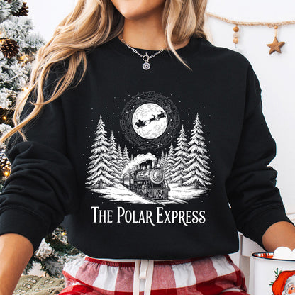 Sweatshirt featuring a Christmas-themed DTF transfer.