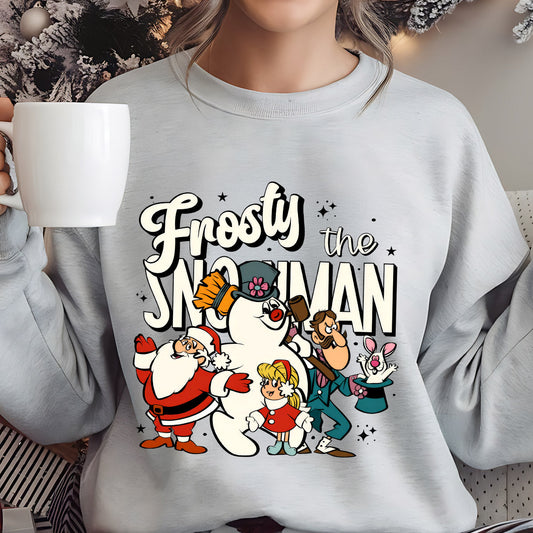 Sweatshirt featuring a Christmas-themed DTF transfer.