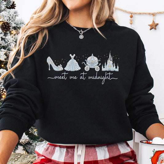 Sweatshirt featuring a Christmas-themed DTF transfer.
