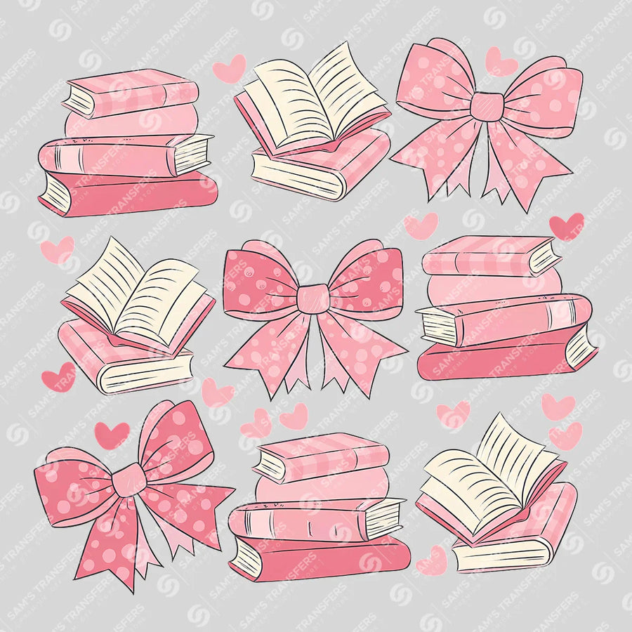Books and Bows DTF Transfer