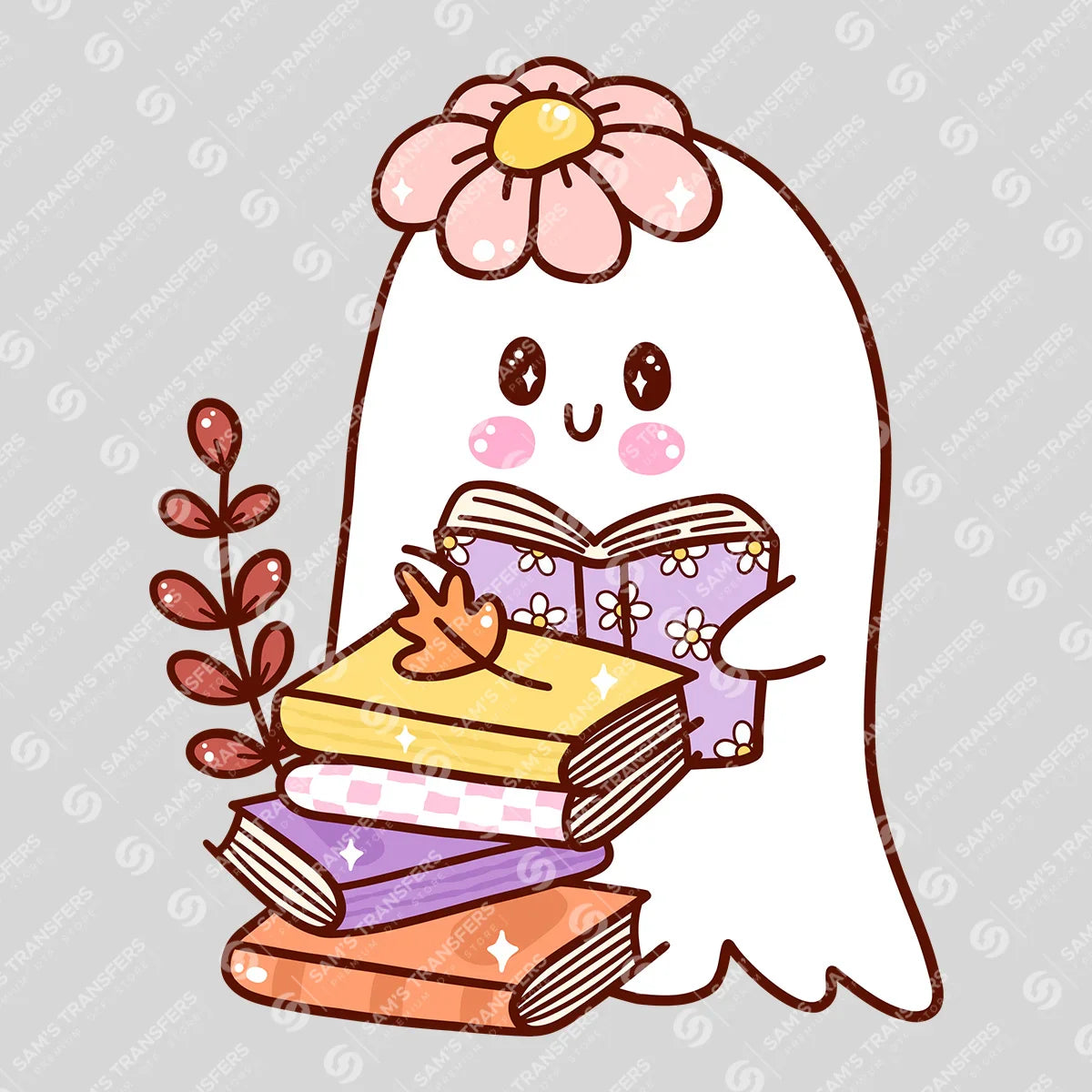 "Bookish Ghost" Ready-to-Press DTF Transfer