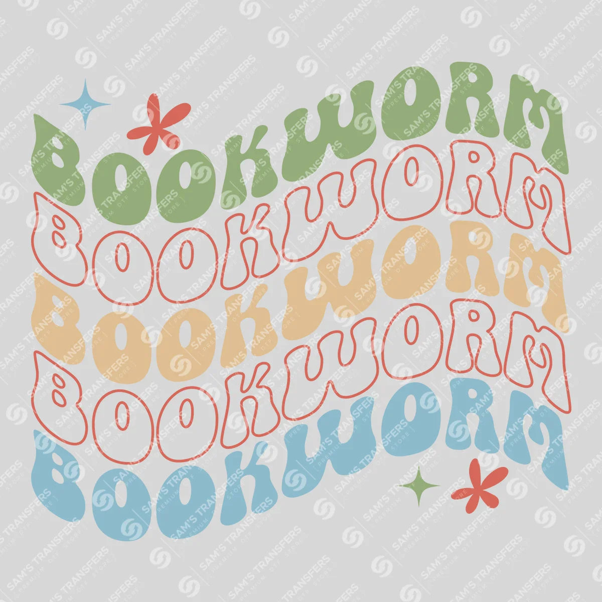 "Retro Bookworm" Ready-to-Press DTF Transfer
