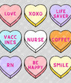 Candy Heart Nurse-Themed Ready-to-Press DTF Transfer