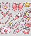 Floral Nurse Tools Ready-to-Press DTF Transfer