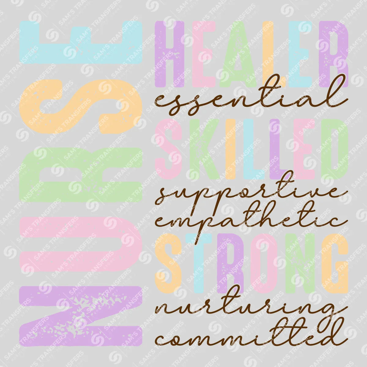 Nurse Appreciation Word Art Ready-to-Press DTF Transfer