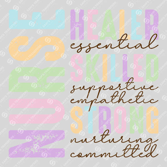 Nurse Appreciation Word Art Ready-to-Press DTF Transfer
