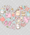 Kawaii Nurse-Themed Heart Design Ready-to-Press DTF Transfer