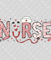 Candy Stripe Nurse Design Ready-to-Press DTF Transfer