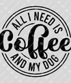 Coffee and Dog Circle Design - Ready-to-Press DTF Transfer
