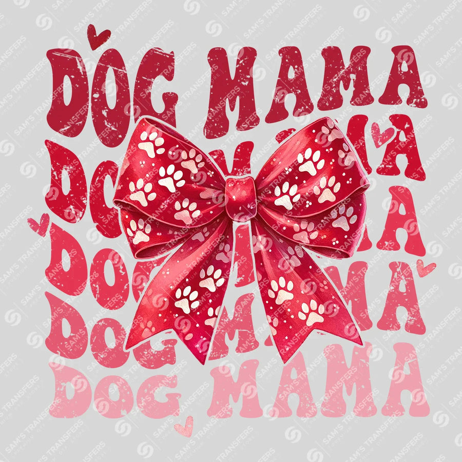 Dog Mama Red Bow - Ready-to-Press DTF Transfer