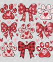 Paw Prints and Bows - Ready-to-Press DTF Transfer