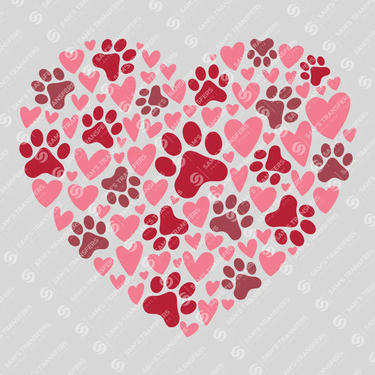 Paw & Heart Collage - Ready-to-Press DTF Transfer