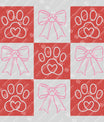 Paw Prints & Bows Grid - Ready-to-Press DTF Transfer