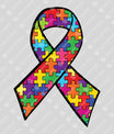 Autism Awareness Ribbon DTF Transfer Design