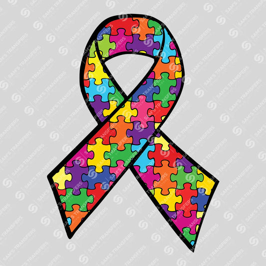 Autism Awareness Ribbon DTF Transfer Design