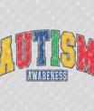 Autism Awareness Block Text DTF Transfer Design
