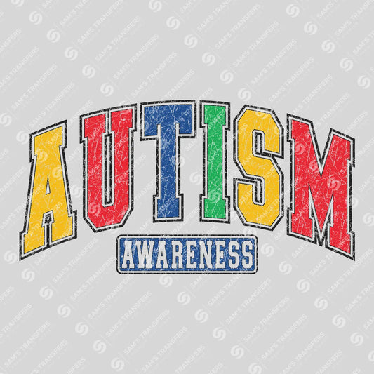 Autism Awareness Block Text DTF Transfer Design