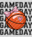 Gameday Basketball Bow Ready-to-Press DTF Transfer